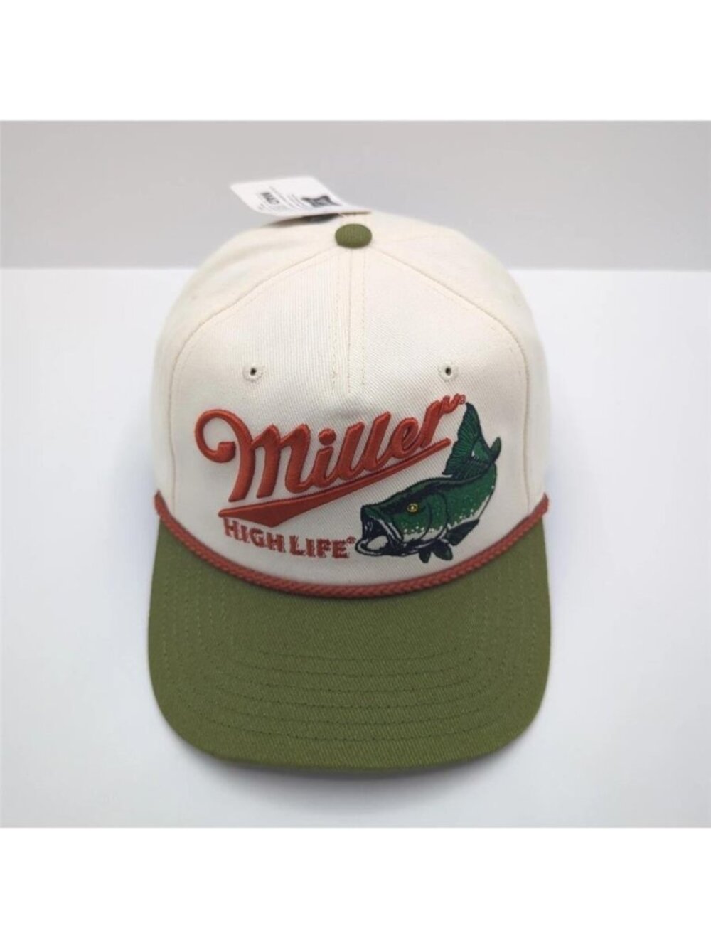 Official Miller High Life Rope Hat Vintage Fishing Bass Beer Promo Snapback Cap - Picture 6 of 8